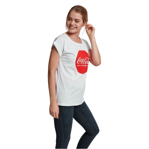 Merchcode Ladies Coca Cola Round Logo Tee white L