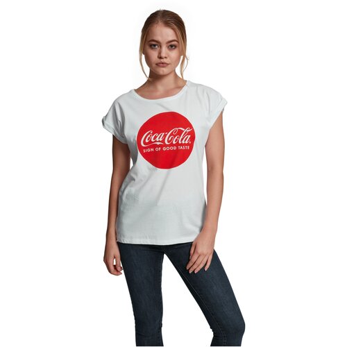 Merchcode Ladies Coca Cola Round Logo Tee white L