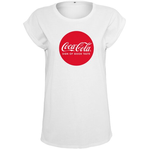 Merchcode Ladies Coca Cola Round Logo Tee white XS