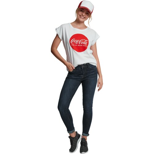 Merchcode Ladies Coca Cola Round Logo Tee white XXL