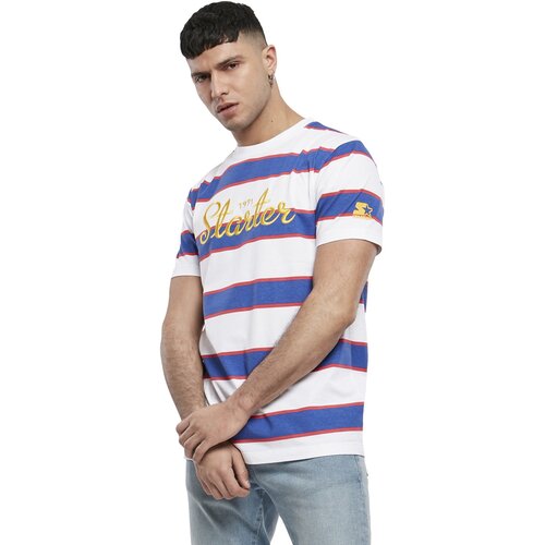 Starter Script Stripe Tee white/ultra marine/starter red S