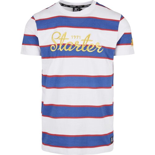 Starter Script Stripe Tee white/ultra marine/starter red S