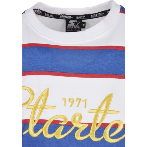 Starter Script Stripe Tee white/ultra marine/starter red S