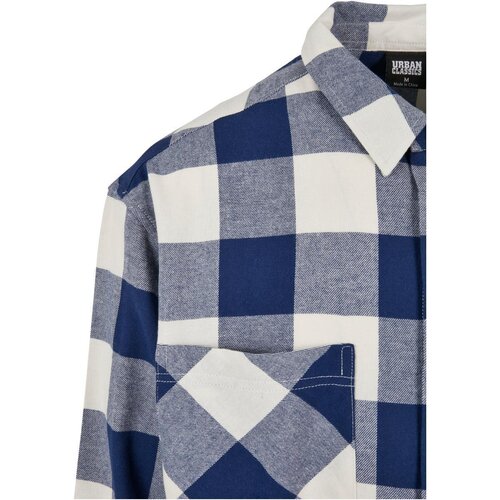 Urban Classics Long Oversized Checked Shirt darkblue/cream M