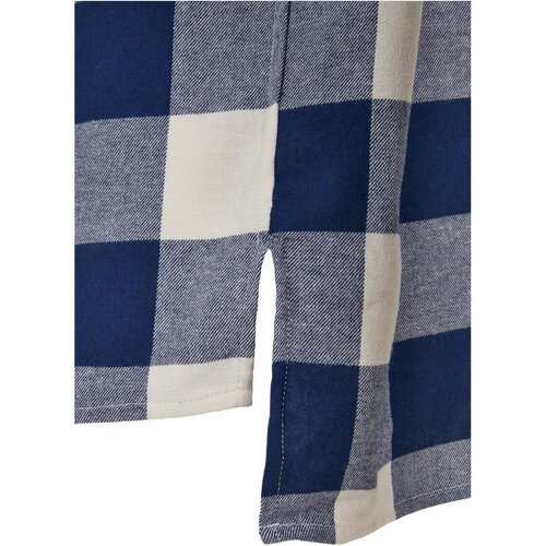 Urban Classics Long Oversized Checked Shirt darkblue/cream M