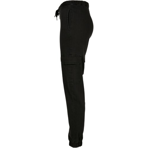 Urban Classics Ladies Knitted Denim High Waist Cargo Pants black L