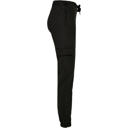 Urban Classics Ladies Knitted Denim High Waist Cargo Pants black S