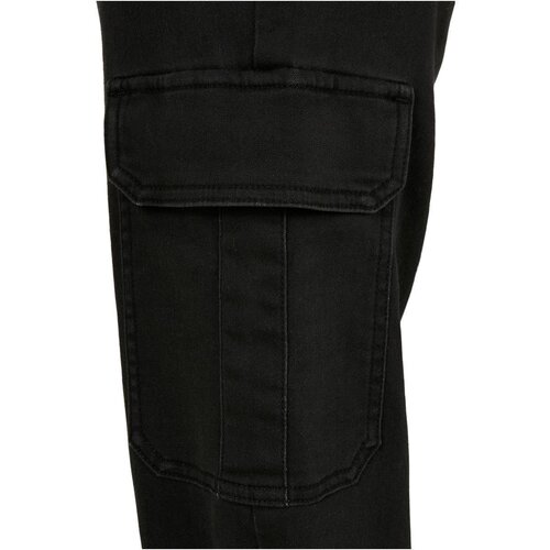 Urban Classics Ladies Knitted Denim High Waist Cargo Pants black S