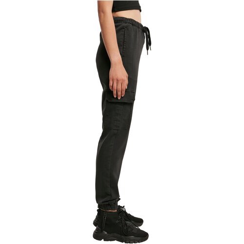 Urban Classics Ladies Knitted Denim High Waist Cargo Pants black S