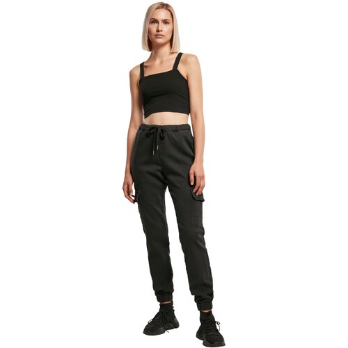 Urban Classics Ladies Knitted Denim High Waist Cargo Pants black S