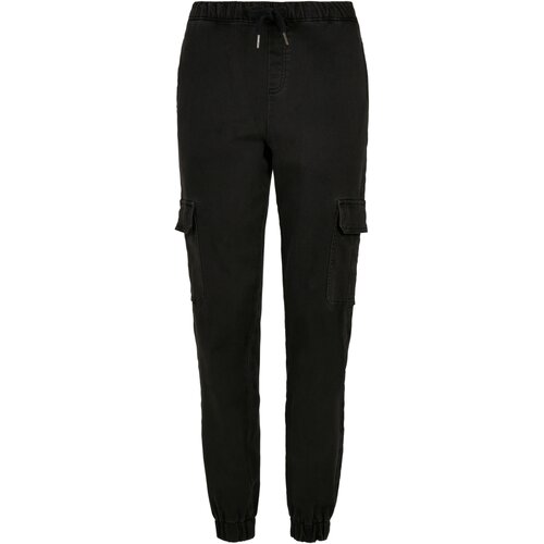 Urban Classics Ladies Knitted Denim High Waist Cargo Pants black S