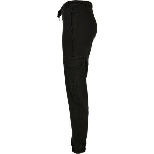 Urban Classics Ladies Knitted Denim High Waist Cargo Pants black S