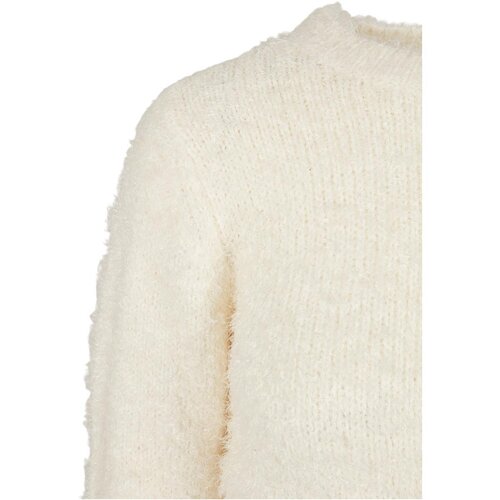 Urban Classics Ladies Cropped Feather Sweater whitesand 3XL