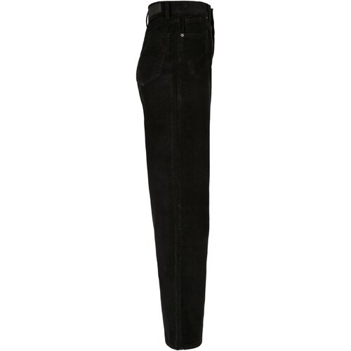 Urban Classics Ladies High Waist 90S Wide Leg Corduroy Pants black 28