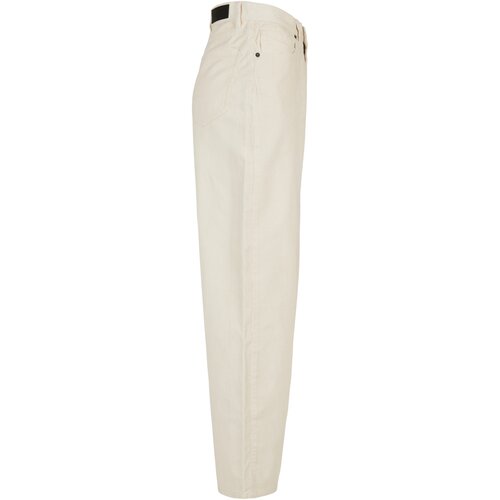 Urban Classics Ladies High Waist 90S Wide Leg Corduroy Pants whitesand 29