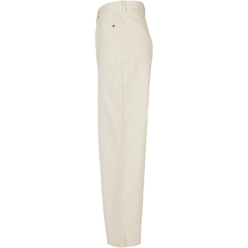 Urban Classics Ladies High Waist 90S Wide Leg Corduroy Pants whitesand 29
