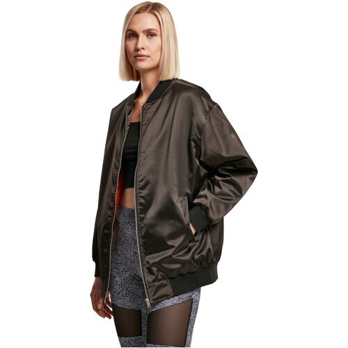 Urban Classics Ladies Oversized Satin Bomber Jacket black XXL