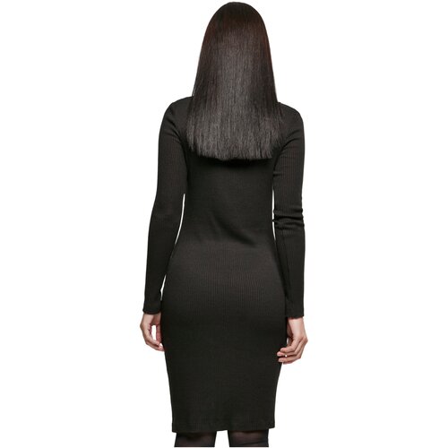 Urban Classics Ladies Rib Squared Neckline Dress black L