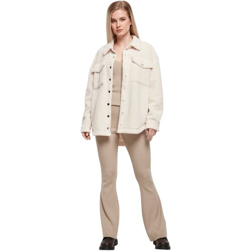 Urban Classics Ladies Sherpa Overshirt whitesand 5XL