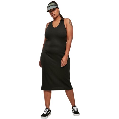 Urban Classics Ladies Midi Sleeveless Rib Dress black 3XL