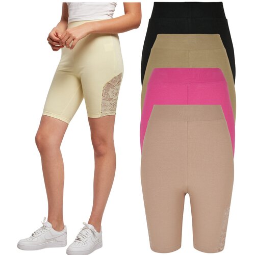Urban Classics Ladies High Waist Lace Inset Cycle Shorts