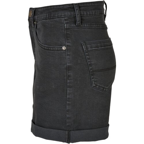 Urban Classics Ladies Organic Stretch Denim 5 Pocket Shorts black washed 26