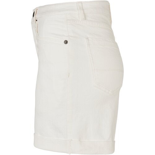 Urban Classics Ladies Organic Stretch Denim 5 Pocket Shorts offwhite raw 27