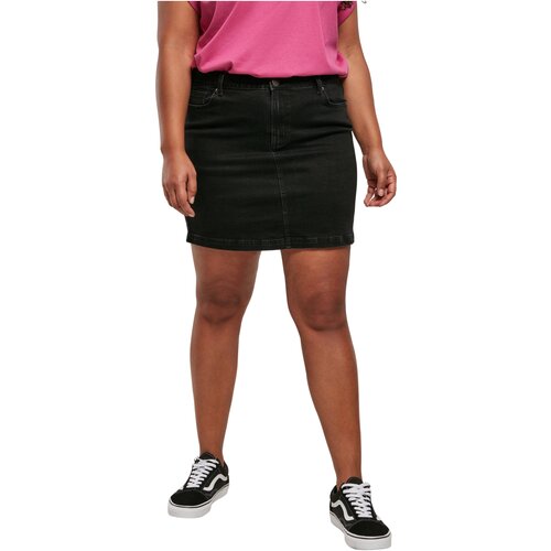 Urban Classics Ladies Organic Stretch Denim Mini Skirt black washed 26