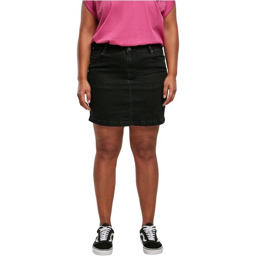 Urban Classics Ladies Organic Stretch Denim Mini Skirt black washed 26