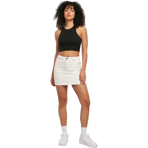 Urban Classics Ladies Organic Stretch Denim Mini Skirt offwhite raw 29