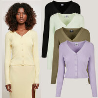 Urban Classics Ladies Short Rib Knit Cardigan