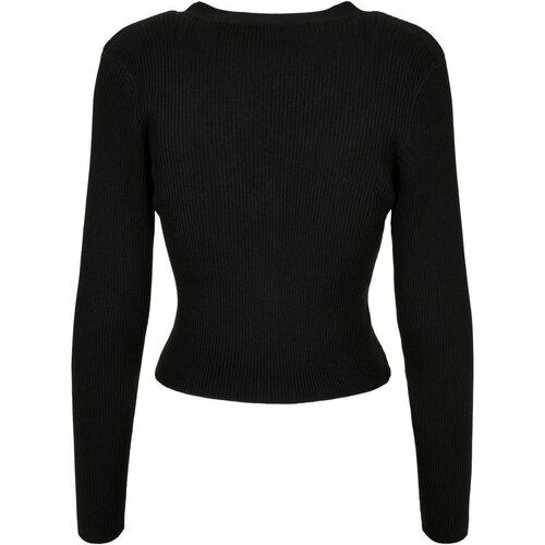 Urban Classics Ladies Short Rib Knit Cardigan black 3XL