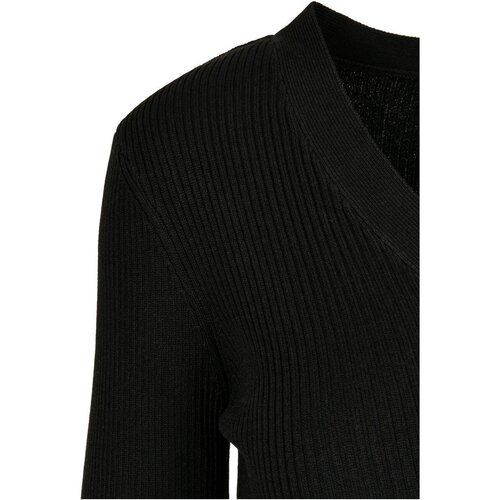 Urban Classics Ladies Short Rib Knit Cardigan black 3XL