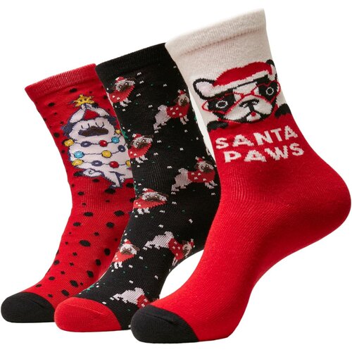 Urban Classics Pug Christmas Socks 3-Pack multicolor 43-46