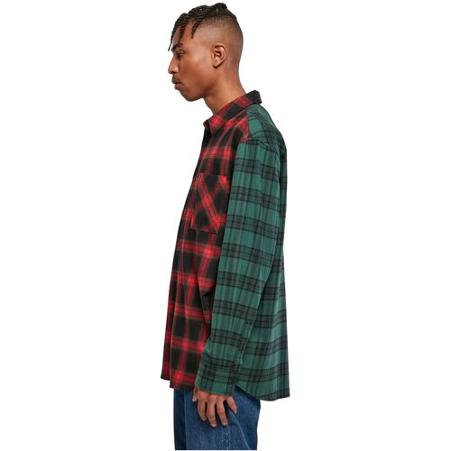 Urban Classics Oversized Mix Check Shirt black/red/green 5XL