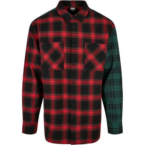 Urban Classics Oversized Mix Check Shirt black/red/green 5XL