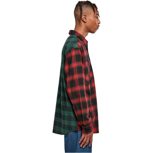 Urban Classics Oversized Mix Check Shirt black/red/green XXL