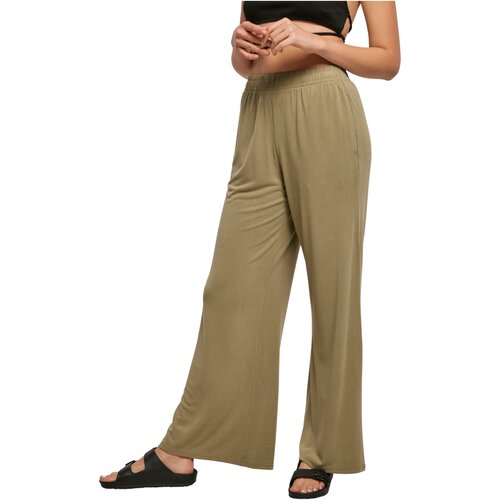 Urban Classics Ladies Modal Wide Leg Pants khaki S