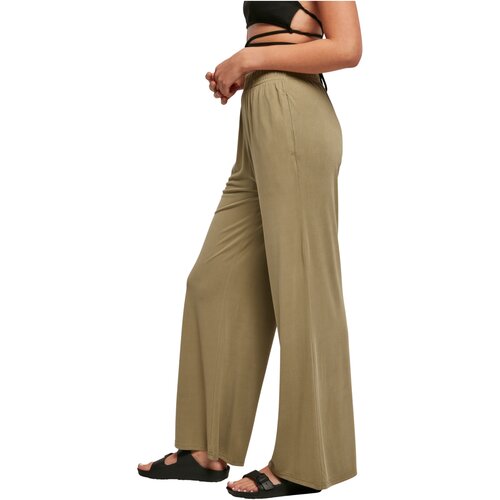 Urban Classics Ladies Modal Wide Leg Pants khaki S