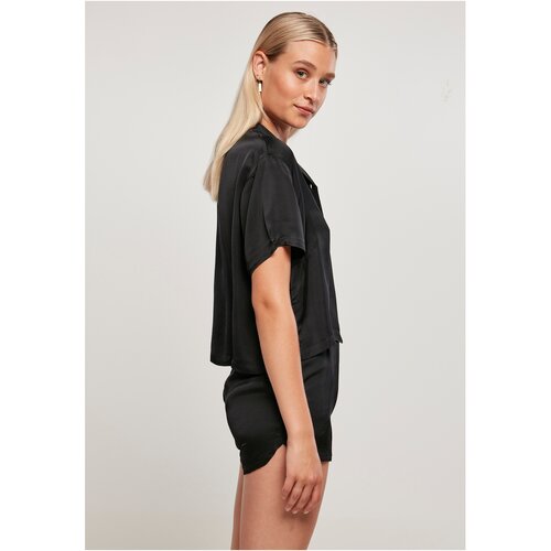 Urban Classics Ladies Viscose Satin Resort Shirt black 3XL