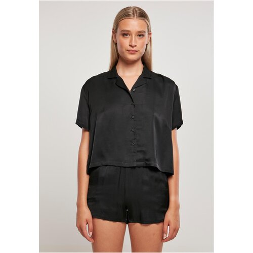 Urban Classics Ladies Viscose Satin Resort Shirt black 3XL