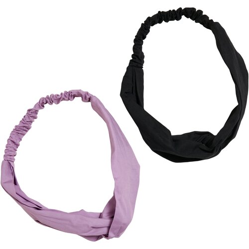 Urban Classics Light Basic Headband 2-Pack lilac/black one size