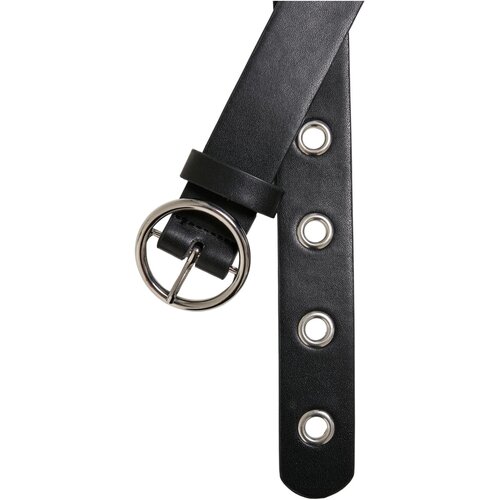 Urban Classics Synthetic Leather Eyelet Belt 2-Pack black/white L/XL