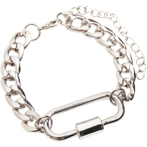 Urban Classics Fastener Bracelet silver S/M