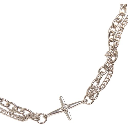 Urban Classics Layering Small Cross Necklace silver one size