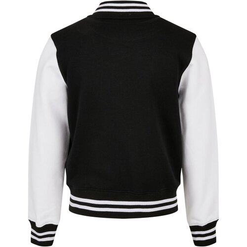 Build your Brand Organic Kids Sweat College Jacket black/white 158/164