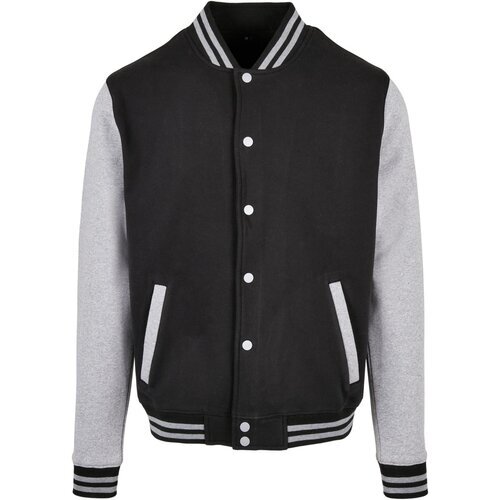 Build your Brand Basic College Jacket black/heather grey XXL