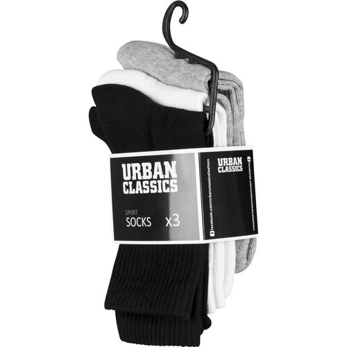 Urban Classics Sport Socks 3-Pack blk/wht/gry 35-38
