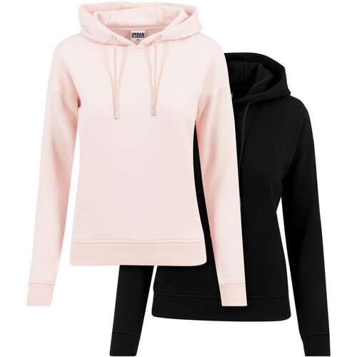 Urban Classics Ladies Hoody 2-Pack black+pink XL